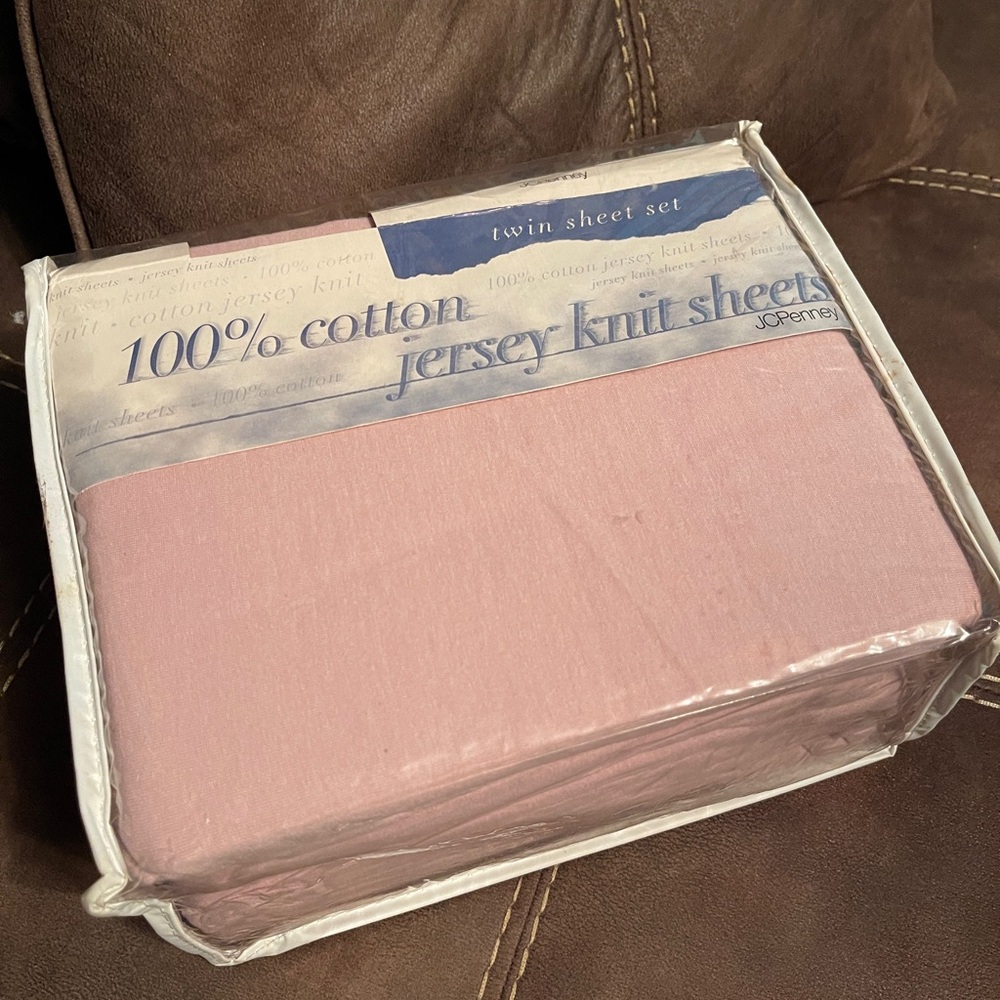 Twin Jersey Cotton Sheets Victorian Rose Pink New in Package JCPENNEY